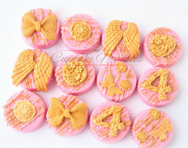 Fairy Birthday Party Fairy Tea Party Fairy Cookies Angel Cookies Fairy Garden Pink Gold Birthday Pink Gold Baby Shower First Communion Favor