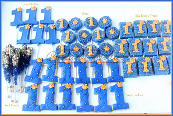 Royal Prince Birthday Royal Prince Cookies Crown Cookies Prince Favors Royal Prince First Birthday Navy Blue Gold Party Prince Party Favors