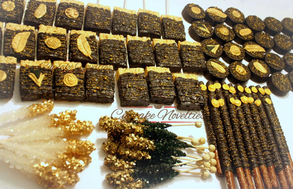 Gold Bridal Shower Gold Baby Shower Gold Wedding Favors Gold Cookies Art Deco Cookies Gold Rock Candy Great Gatsby Party 1920s Party Favor