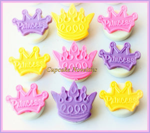 Princess Birthday Prince Birthday Crown Cookies Tiara Cookies Chocolate Oreos Edible Party Favors Custom Dessert Table Treats Cute Gift Idea