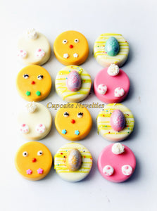 Easter Cookies Easter Basket Edible Gifts Chocolate Oreos Cookies Pops Chicks Bunnies Eggs Birthday Baby Shower Party Favors Spring Garden
