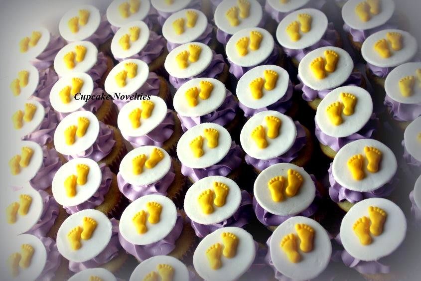 Baby Shower Cupcakes Baby Footprints Baby Feet Fondant Toppers DIY Cute Edible Boy Girl Baby Neutral Baby Steps Baby Sprinkle 1st Birthday