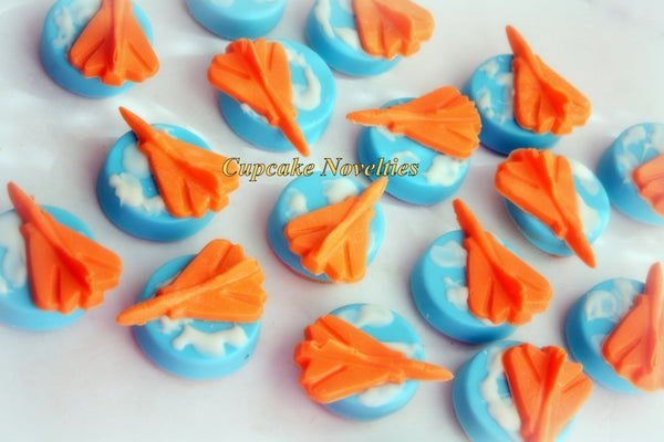 Planes Birthday Airplane Orange Blue Chocolate Dipped Pretzels Cookies Transportation Construction Birthday Aviation Up Up Away Baby Shower