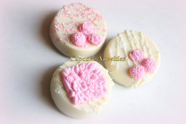 Spring Cookies Mothers Day Cookies Flowers Chocolate Oreos Cookies Wedding Favors Girl Baby Shower Bridal Shower Garden Birthday Edible Idea
