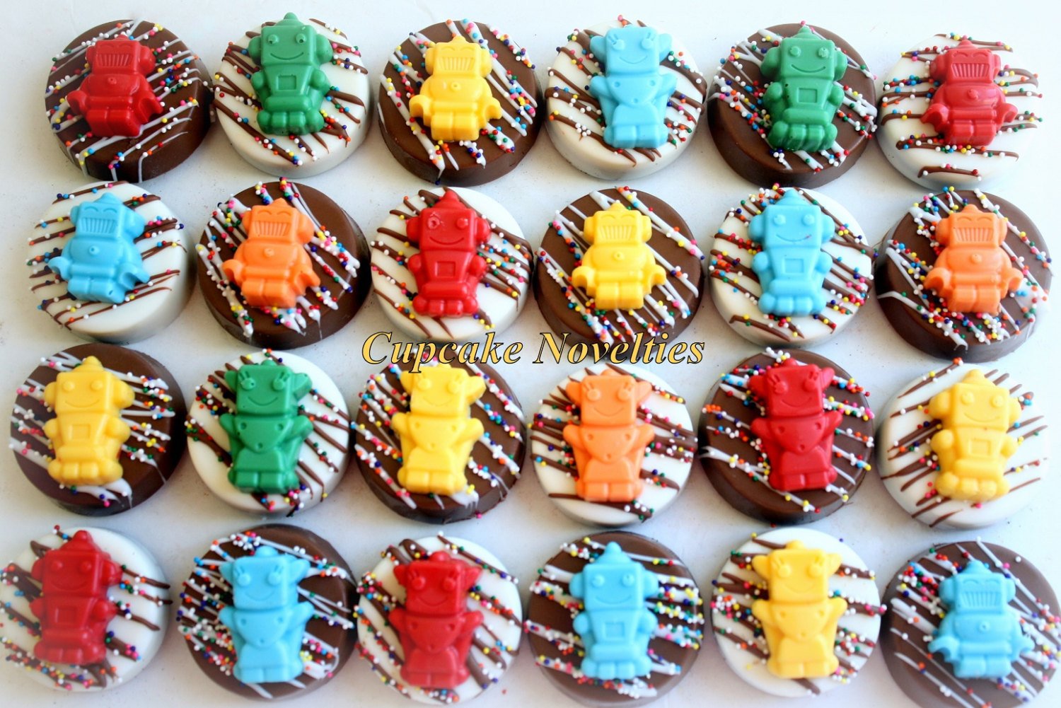 Robot Birthday Chocolate Oreos Cookies Pops Robot Cookies Nuts and Bolts Let&#39;s Go Nuts Robot Party Favor Boys Birthday Robot Party Edible