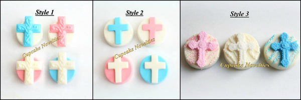 First Holy Communion Christening Cross Chocolate Oreos Baptism Cookies Gifts Custom Decorated Edible Christian Baptism Favors Dessert Ideas
