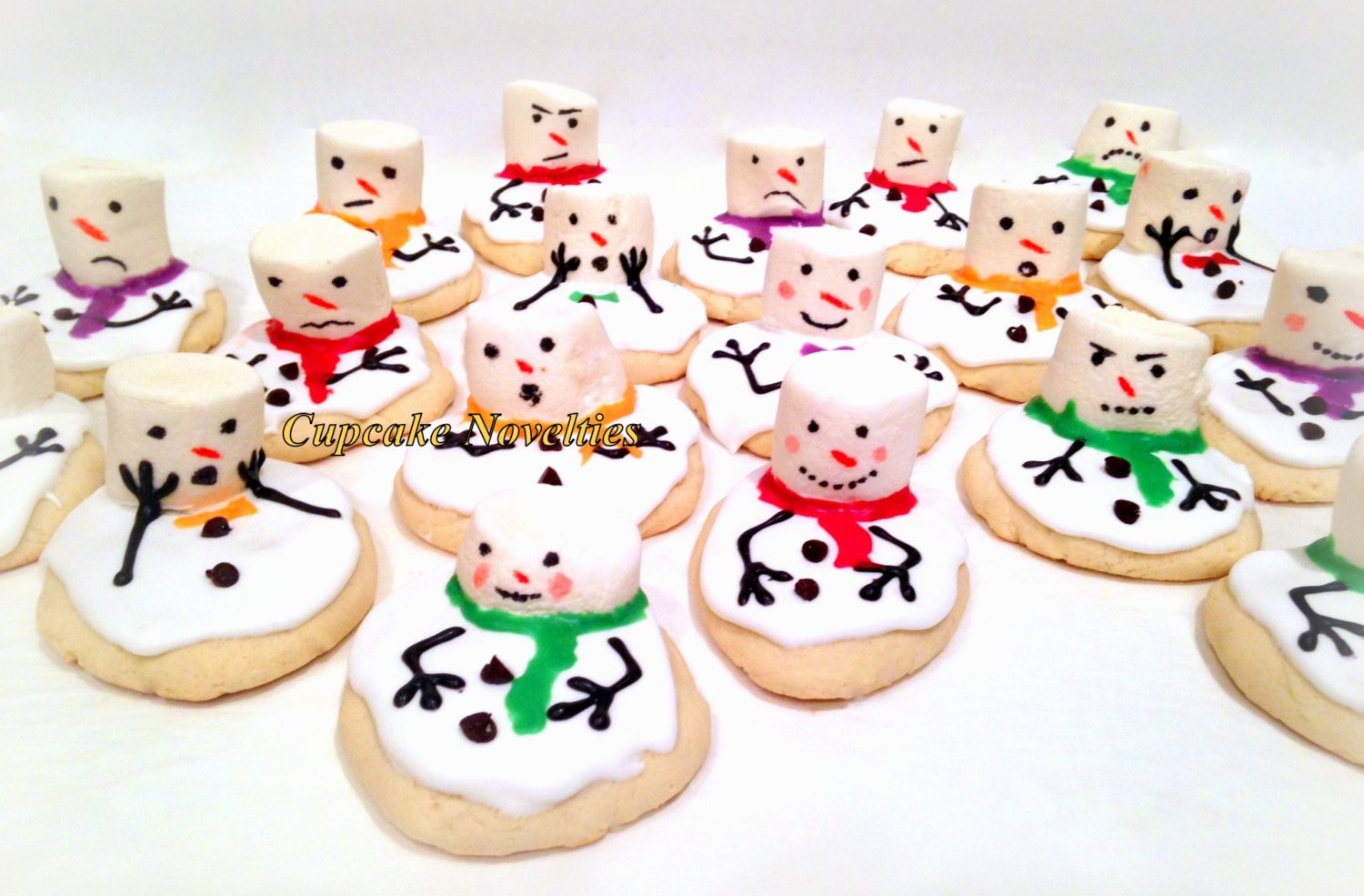 Stocking Stuffers Christmas Cookies Holiday Cookies Melting Snowman Cookies Classroom Party Cookie for Santa Olaf Cookies Frosty The Snowman