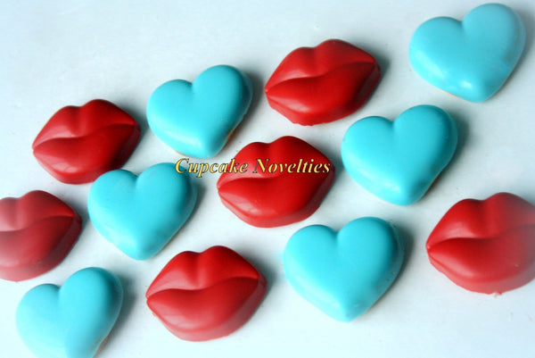 Hearts Cookies Valentine&#39;s Day Cookies Edible Valentines Gifts Love & Kisses Chocolate covered Oreos Kiss Me Valentine&#39;s Day Party Favors