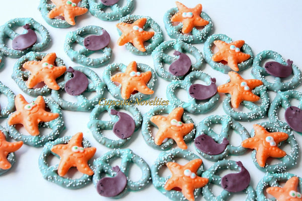 Starfish Cookies Under the Sea Party Under the Sea Birthday Baby Shower Starfish Chocolate Rice Krispie Treat Ocean Beach Wedding Favor Idea